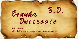 Branka Dmitrović vizit kartica